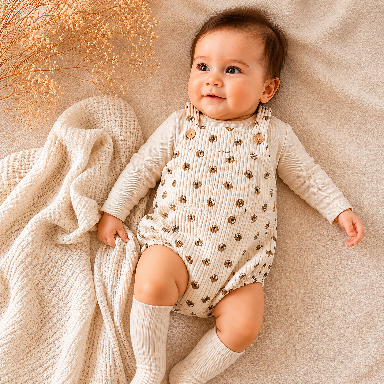 Oliver Textured Baby Romper