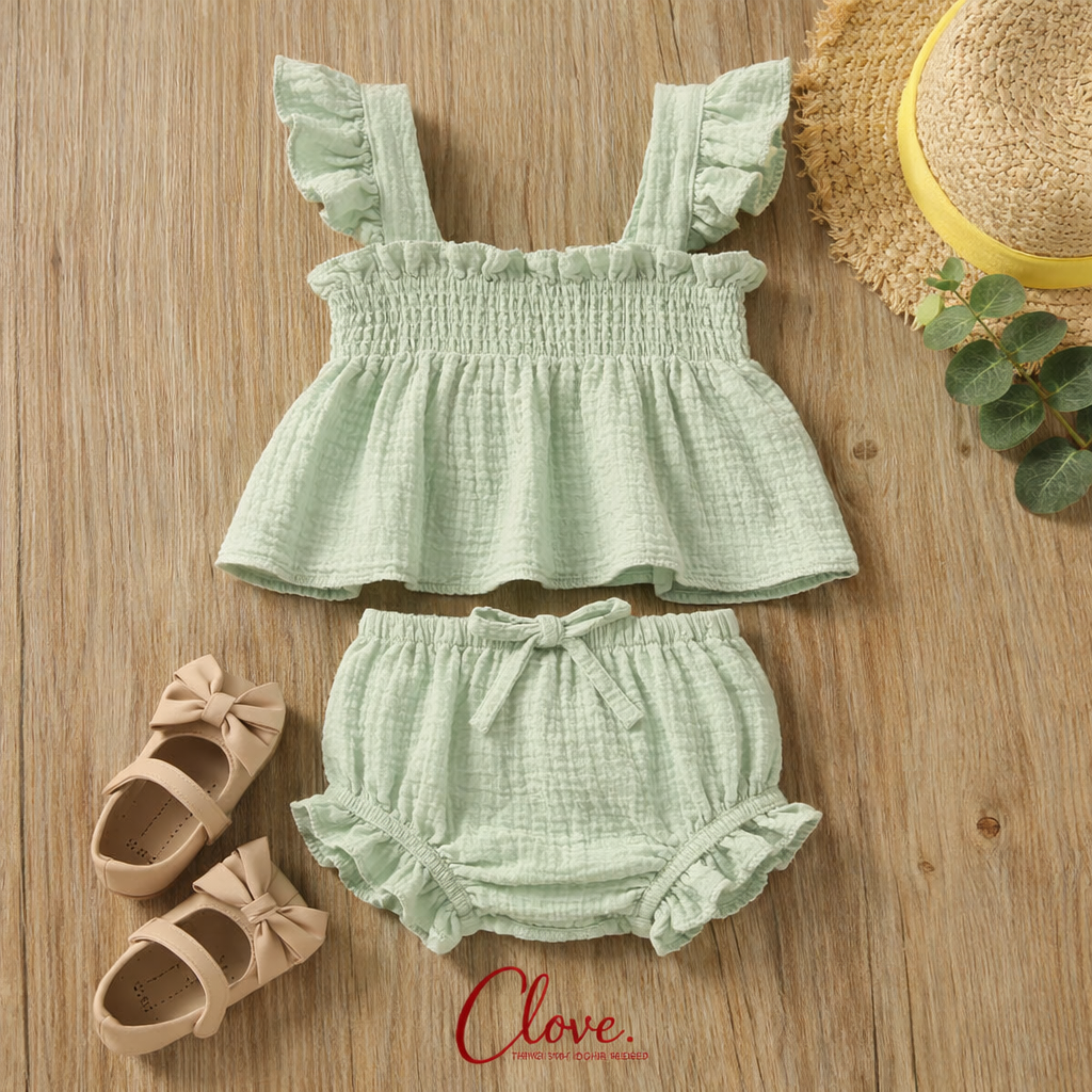 Ruffled Baby Summer Outfit Set