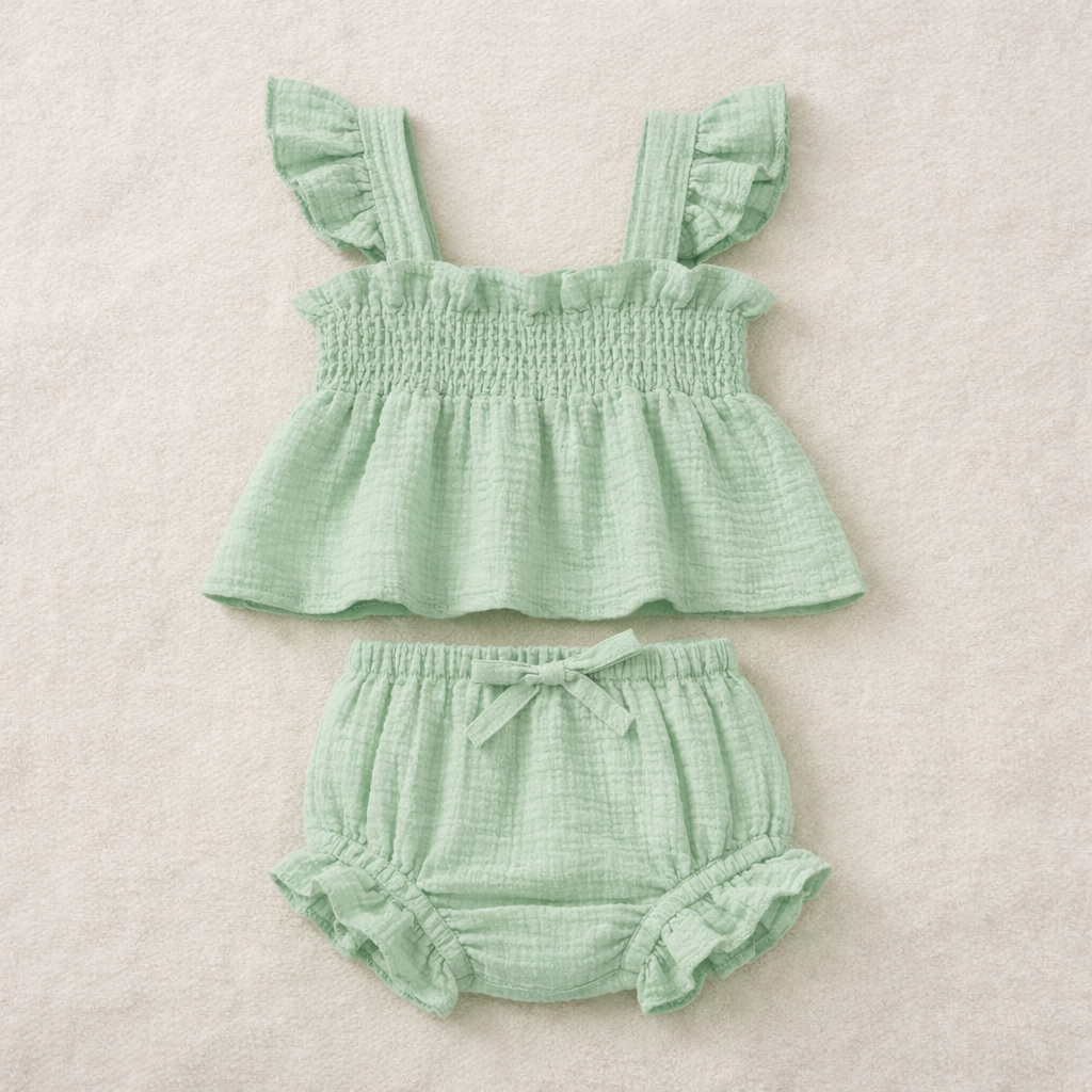 Ruffled Baby Summer Outfit Set