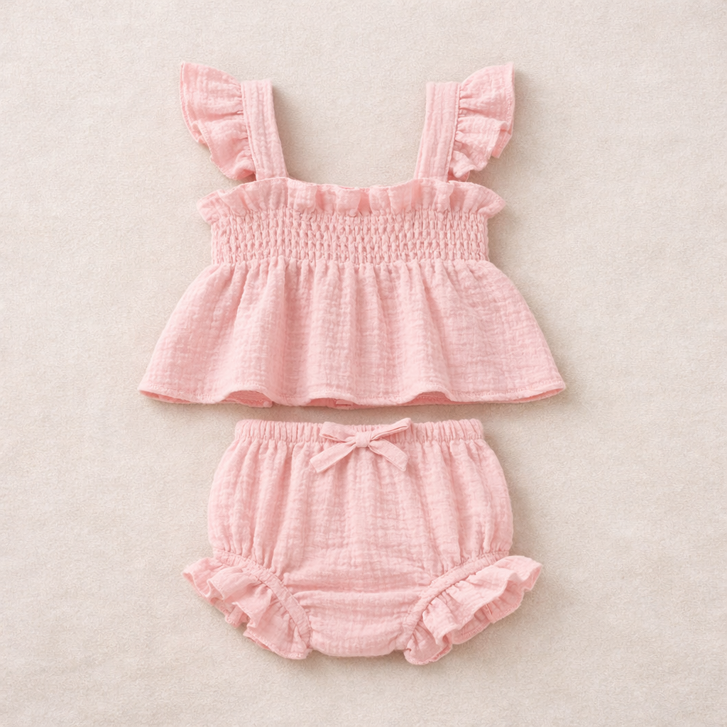 Ruffled Baby Summer Outfit Set